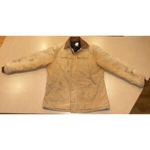 Vintage Carhartt Womens Duck Canvas Quilted Barn Coat Jacket XL XXL Brown Long